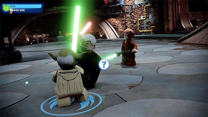 At the end of the battle Yoda joins the fray, but it doesn't change the strategy in any way - keep throwing your lightsaber, dodging and reaching the higher platforms where he hides - LEGO Skywalker Saga: Count Dooku in Episode 2 - boss, how to beat? - LEGO Skywalker Saga: Bosses - LEGO Skywalker Saga Guide