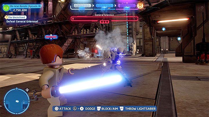 Grievous will get knocked down once again - LEGO Skywalker Saga: General Grievous - boss, how to beat? - LEGO Skywalker Saga: Bosses - LEGO Skywalker Saga Guide