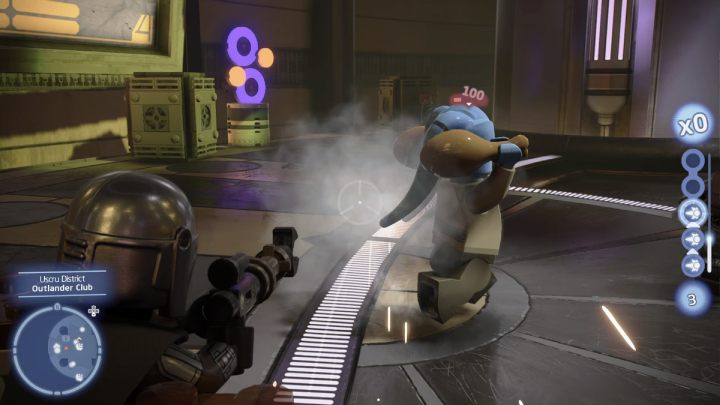 Defeat the customers and take them out of the club - LEGO Skywalker Saga: Crime Dining - walkthrough - LEGO Skywalker Saga: Coruscant - Uscru district - LEGO Skywalker Saga Guide