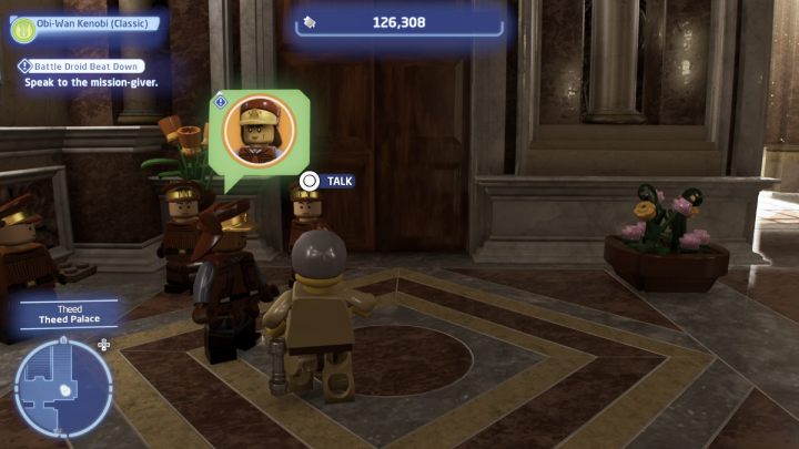 Go to the Theed Palace, located in the eastern part of the map - LEGO Skywalker Saga: Battle Droid Beat Down - walkthrough - LEGO Skywalker Saga: Naboo - Theed - LEGO Skywalker Saga Guide