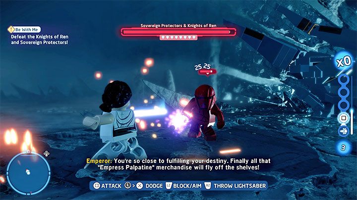At first you fight only the Sovereign Protectors, but the Knights of Ren will join in soon after - LEGO Skywalker Saga: Sovereign Protectors and Knights of Ren - boss, how to beat? - LEGO Skywalker Saga: Bosses - LEGO Skywalker Saga Guide