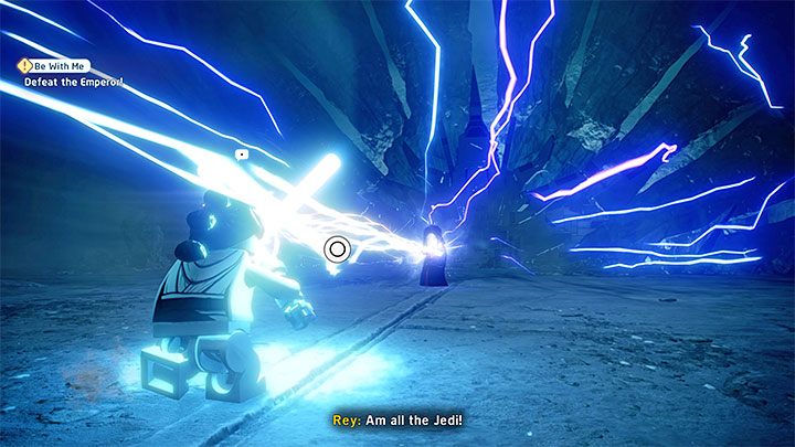 After one of the scenes, you will get the second lightsaber, and you still have to press the buttons that display to reduce the distance between you and the boss - LEGO Skywalker Saga: Emperor - boss, how to beat? - LEGO Skywalker Saga: Bosses - LEGO Skywalker Saga Guide