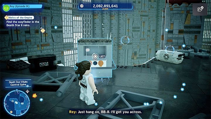 At the top, you will find a crate that you'll need to push - LEGO Skywalker Saga: The Strength To Do It - walkthrough - LEGO Skywalker Saga: Episode 9 - The Rise of Skywalker - LEGO Skywalker Saga Guide