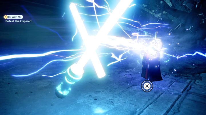The last few QTEs will allow you to defeat the Emperor and end this fight (and the entire episode 9) - LEGO Skywalker Saga: Be With Me - walkthrough - LEGO Skywalker Saga: Episode 9 - The Rise of Skywalker - LEGO Skywalker Saga Guide