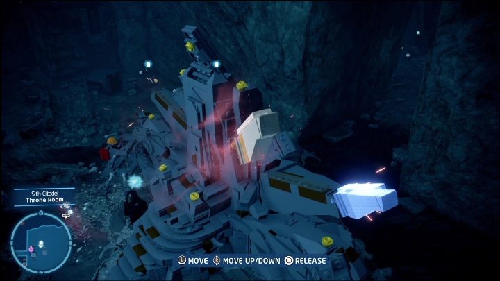 To get to this collectible, you have to collect the parts of the throne lying in the room and place them in the right places - LEGO Skywalker Saga: Sith Citadel - list of all puzzles - LEGO Skywalker Saga: Exegol - LEGO Skywalker Saga Guide