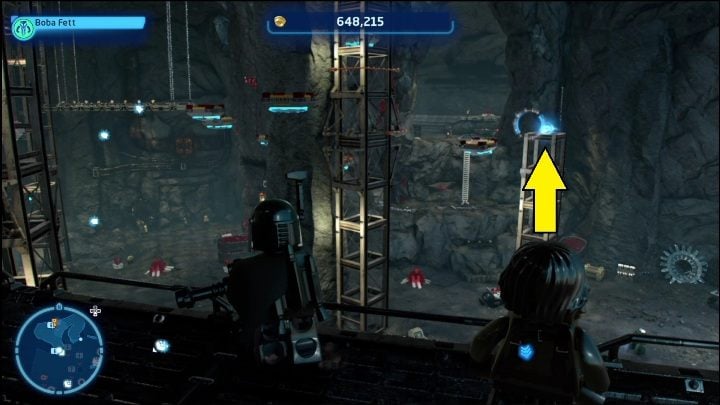 Reaching this brick requires jumping on the platforms and using the orange handles - LEGO Star Wars The Skywalker Saga: Criat Outpost - list of all puzzles - LEGO Skywalker Saga: Criat - LEGO Skywalker Saga Guide