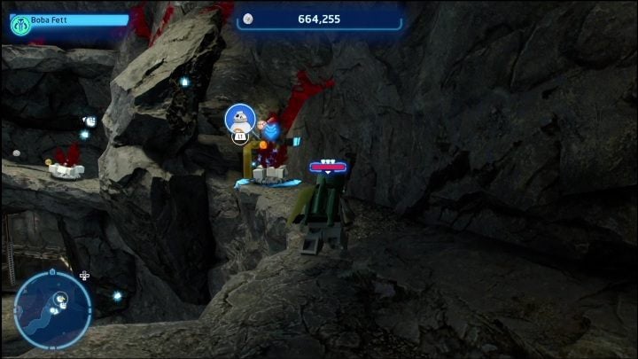 You can reach the collectible lying on a rock ledge thanks to a tunnel made for droids - LEGO Star Wars The Skywalker Saga: Criat Outpost - list of all puzzles - LEGO Skywalker Saga: Criat - LEGO Skywalker Saga Guide