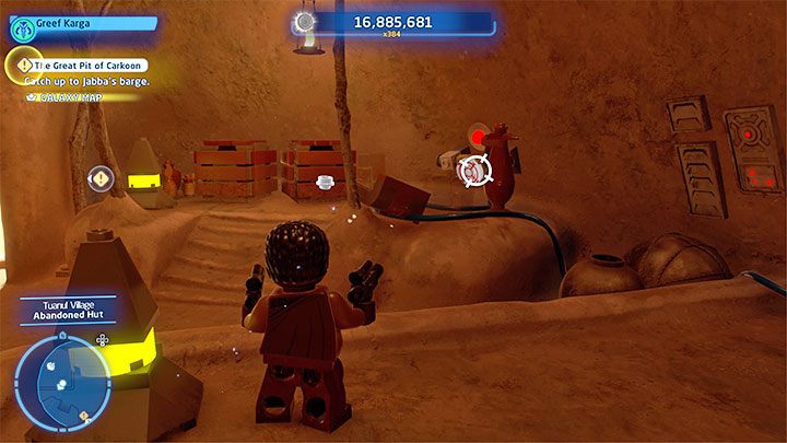 Inside the hut, you will have to solve a puzzle - LEGO Skywalker Saga: Tuanul Village - list of all puzzles - LEGO Skywalker Saga: Jakku - LEGO Skywalker Saga Guide