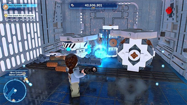 Jump down to the lower area - LEGO Skywalker Saga: Niima Outpost - list of all puzzles - LEGO Skywalker Saga: Jakku - LEGO Skywalker Saga Guide