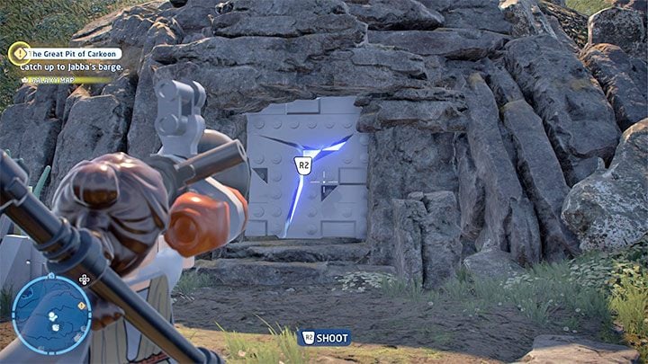 You have to locate the cracked wall presented in the picture above - LEGO Skywalker Saga: Temple Island - list of all puzzles - LEGO Skywalker Saga: Ahch-To - LEGO Skywalker Saga Guide