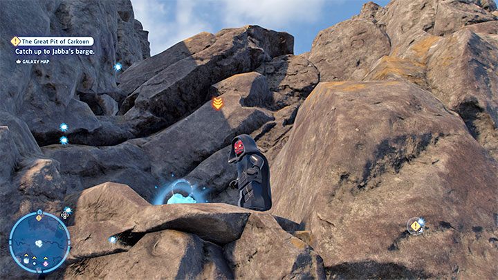 To complete this simple puzzle, you only need to reach the rocky ledge with the collectible (picture above) - LEGO Skywalker Saga: Temple Island - list of all puzzles - LEGO Skywalker Saga: Ahch-To - LEGO Skywalker Saga Guide