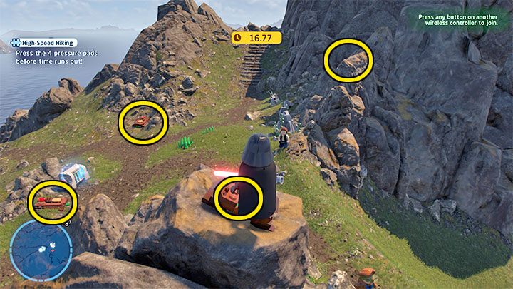 You will find a locked container that can be opened by pressing 4 buttons - LEGO Skywalker Saga: Temple Island - list of all puzzles - LEGO Skywalker Saga: Ahch-To - LEGO Skywalker Saga Guide