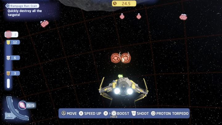 To complete the trial you have to shoot down as many targets as possible within 30 seconds - LEGO Skywalker Saga: Crait - trials, walkthrough - LEGO Skywalker Saga: Trials - LEGO Skywalker Saga Guide
