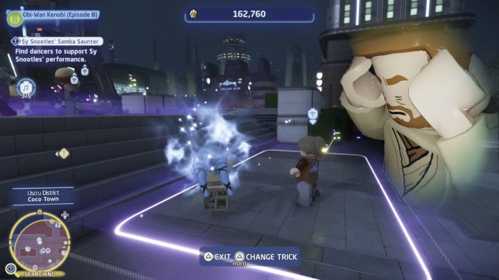 Each time Snootles finds a suitable place to perform, you will have to use the Force and make the right number of people dance in the designated area - LEGO Skywalker Saga: Sy Snootles Samba Saunter - walkthrough - LEGO Skywalker Saga: Coruscant - Uscru district - LEGO Skywalker Saga Guide