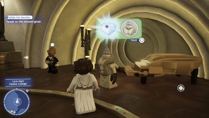 Talk to Ubbla Mollbro in the casino on Cantonica and accept the quest - LEGO Skywalker Saga: Ubbla the Weather - walkthrough - LEGO Skywalker Saga: Cantonica - Canto Bight - LEGO Skywalker Saga Guide