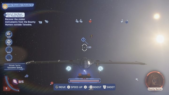Destroy all enemy ships one by one - LEGO Skywalker Saga: End of the Road for Modal Nodes - walkthrough - LEGO Skywalker Saga: Tatooine - Mos Eisley - LEGO Skywalker Saga Guide