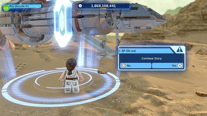 After reaching the surface, there is only one thing to do - reach the ship on the hill - LEGO Skywalker Saga: C-3P-Oh No! - walkthrough - LEGO Skywalker Saga: Episode 9 - The Rise of Skywalker - LEGO Skywalker Saga Guide