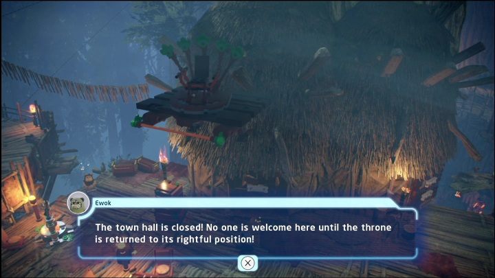 This brick will be given to you by an Ewok sitting in his apartment - LEGO Skywalker Saga: Ewok Village - list of all puzzles - LEGO Skywalker Saga: Endor - LEGO Skywalker Saga Guide