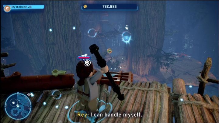 This collectible is hanging in the air between the trees - LEGO Skywalker Saga: Ewok Village - list of all puzzles - LEGO Skywalker Saga: Endor - LEGO Skywalker Saga Guide