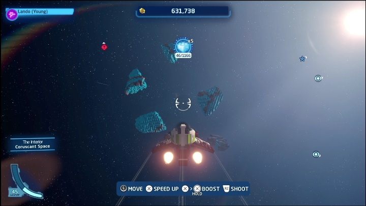 Your task is to fully destroy the comet, only then will you receive all the Kyber Bricks hiding in it - LEGO Skywalker Saga: Kyber Bricks in outer space - how to get them, list of all - LEGO Skywalker Saga: Other Finds - LEGO Skywalker Saga Guide