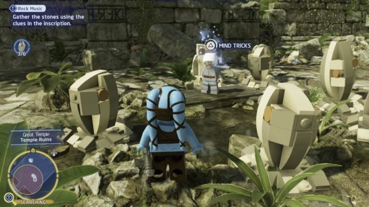 While controlling any Jedi character, use the Force on a rebel standing in the circle, make him dance and pick up a stone - LEGO Skywalker Saga: Rock Music - walkthrough - LEGO Skywalker Saga: Utapau - City of Pau - LEGO Skywalker Saga Guide