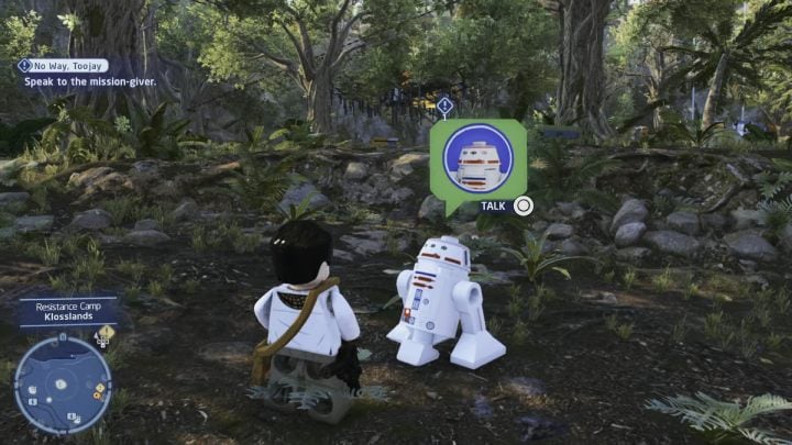 Accept the mission from the quest giver in the resistance camp - LEGO Skywalker Saga: No Way Toojay - walkthrough - LEGO Skywalker Saga: Ajan Kloss - resistance camp - LEGO Skywalker Saga Guide