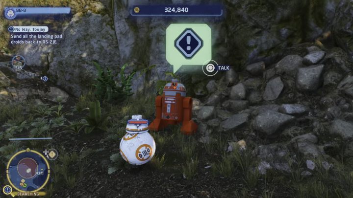 The fourth droid will ask you to listen to a story about the Jedi - LEGO Skywalker Saga: No Way Toojay - walkthrough - LEGO Skywalker Saga: Ajan Kloss - resistance camp - LEGO Skywalker Saga Guide