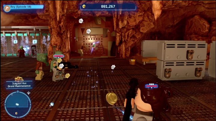 This brick is hidden under the showers in the bathhouse - LEGO Skywalker Saga: Stalgasin Hive - list of all puzzles - LEGO Skywalker Saga: Geonosis - LEGO Skywalker Saga Guide