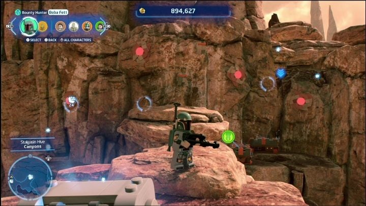 This collectible is up on a high rock platform - LEGO Skywalker Saga: Stalgasin Hive - list of all puzzles - LEGO Skywalker Saga: Geonosis - LEGO Skywalker Saga Guide