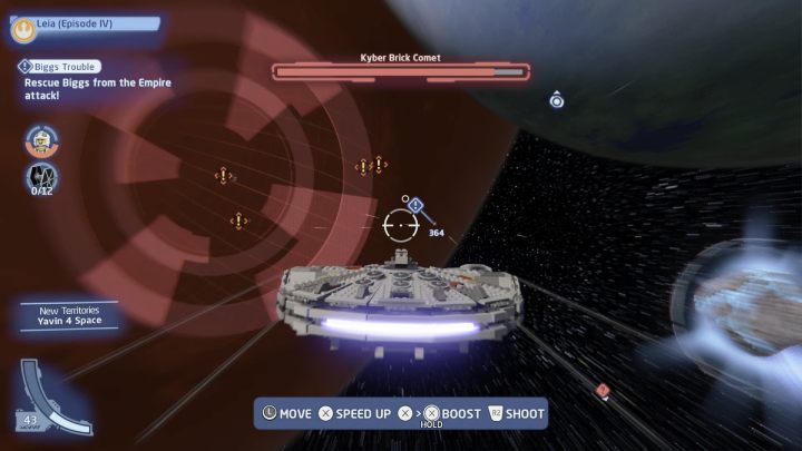 Wrap up the quest by finding a new marker on the map and fly to Biggs' ship - LEGO Skywalker Saga: Biggs Trouble - walkthrough - LEGO Skywalker Saga: Tatooine - the desert of Jundland - LEGO Skywalker Saga Guide