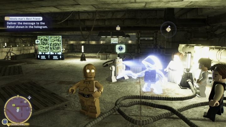 Talk to the questgiver while controlling a protocol droid - LEGO Skywalker Saga: Woola-mans Best Friend - walkthrough - LEGO Skywalker Saga: Yavin 4 - The Great Temple - LEGO Skywalker Saga Guide
