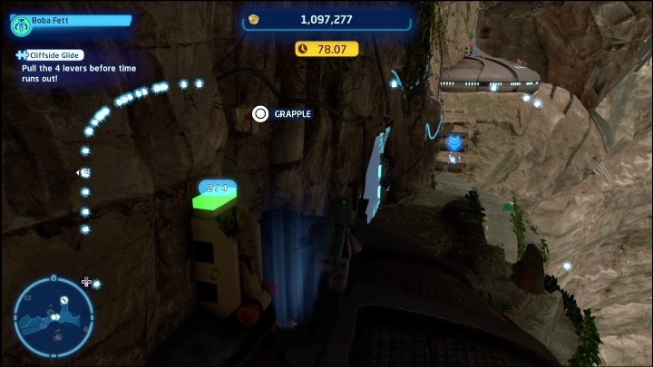 You can get this brick by pulling four levers while walking along the edge of the rock - LEGO Skywalker Saga: Pau City - list of all puzzles - LEGO Skywalker Saga: Utapau - LEGO Skywalker Saga Guide