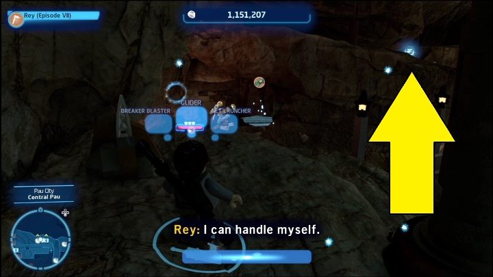 This brick can be found on a rock - LEGO Skywalker Saga: Pau City - list of all puzzles - LEGO Skywalker Saga: Utapau - LEGO Skywalker Saga Guide