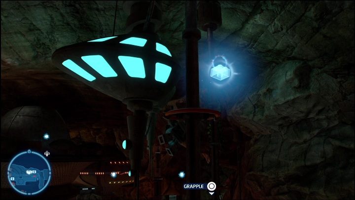 This brick is hidden near the top of the cave, surrounded with bars you can grapple to - LEGO Skywalker Saga: Pau City - list of all puzzles - LEGO Skywalker Saga: Utapau - LEGO Skywalker Saga Guide