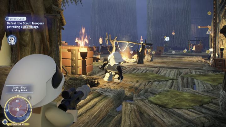 Go to the designated places and defeat all the stormtroopers you meet - LEGO Skywalker Saga: Ewoks Lost! - walkthrough - LEGO Skywalker Saga: Endor - the ewok village - LEGO Skywalker Saga Guide
