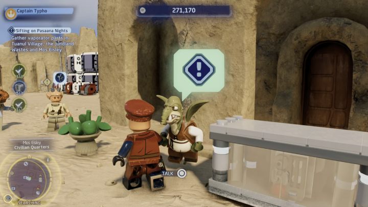 Fly to Tatooine to Mos Eisley and buy 3 parts for 6,500 studs from the merchant in the search area - LEGO Skywalker Saga: Sifting on Pasaana Nights - walkthrough - LEGO Skywalker Saga: Pasaana - Forbidden Valley - LEGO Skywalker Saga Guide