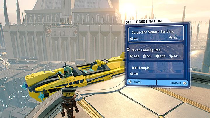 You can land in any of the main districts on Coruscant - federal or Uscru - LEGO Skywalker Saga: Wheres the Wookiee? - list of all (part 1) - LEGO Skywalker Saga: Challenges - LEGO Skywalker Saga Guide