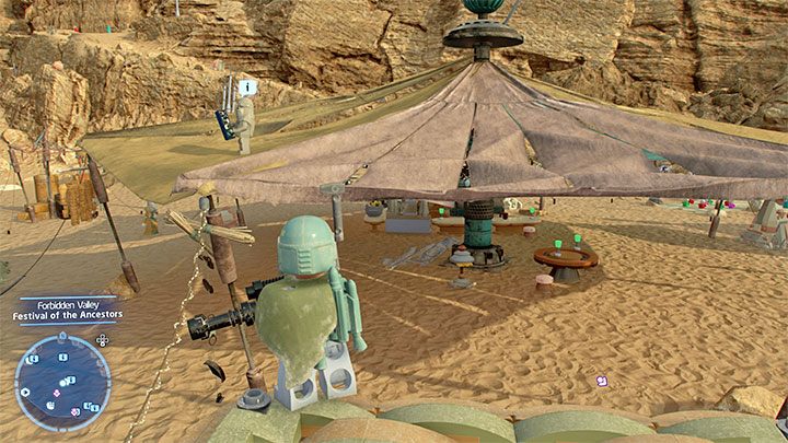 The Wookiee is standing on one of the tents - LEGO Skywalker Saga: Wheres the Wookiee? - list of all (part 2) - LEGO Skywalker Saga: Challenges - LEGO Skywalker Saga Guide