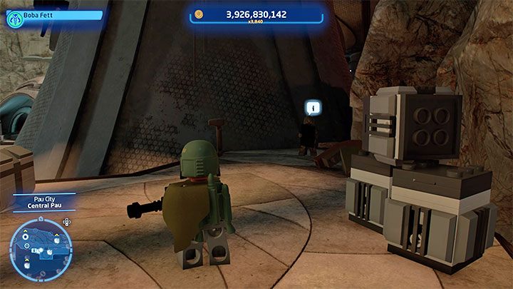 The Wookiee is standing in a dimly lit area next to a few chests - LEGO Skywalker Saga: Wheres the Wookiee? - list of all (part 2) - LEGO Skywalker Saga: Challenges - LEGO Skywalker Saga Guide