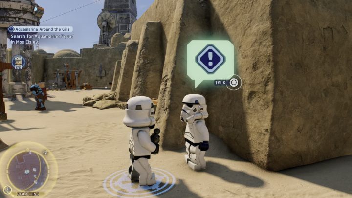 Follow the marker to the search area and talk to the woman in front of a house - LEGO Skywalker Saga: Aquamarine Around the Gills - walkthrough - LEGO Skywalker Saga: Hoth - Echo base - LEGO Skywalker Saga Guide