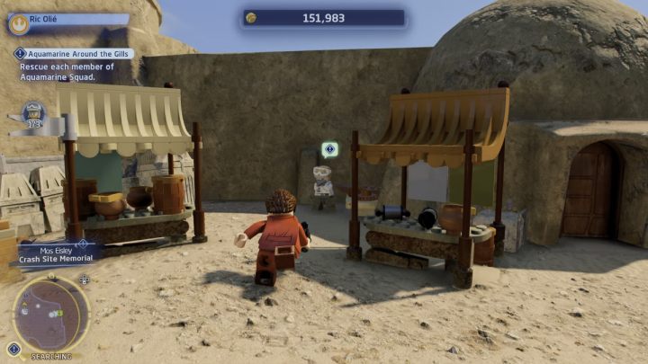 The second member is hidden between two stalls near the crash site - LEGO Skywalker Saga: Aquamarine Around the Gills - walkthrough - LEGO Skywalker Saga: Hoth - Echo base - LEGO Skywalker Saga Guide