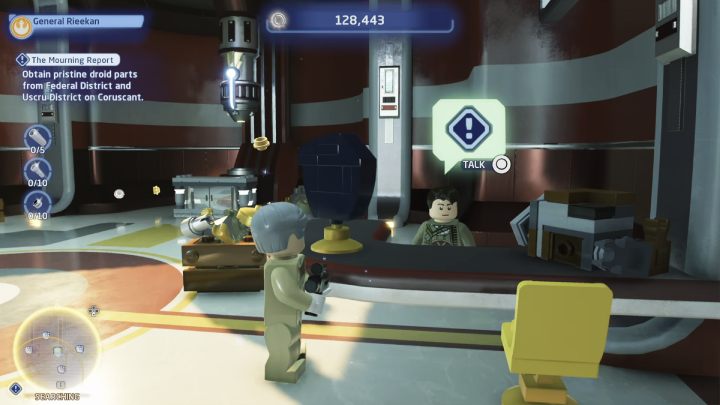 Follow the marker to the search area and enter the first room on the left - LEGO Skywalker Saga: The Mourning Report - walkthrough - LEGO Skywalker Saga: Hoth - Echo base - LEGO Skywalker Saga Guide