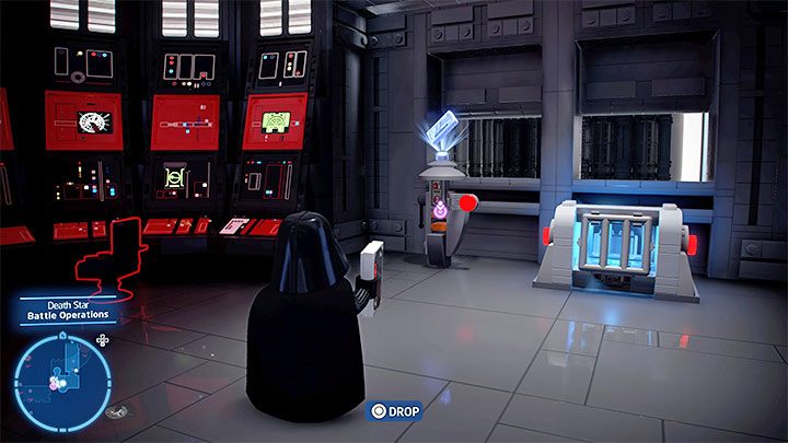 Before you set off on your journey, find the keycard shown in screenshot 1 in the eastern command center (it is marked with a purple icon on the map) - LEGO Skywalker Saga: Death Star I (Death Star I) - unlocking and list of all puzzles - LEGO Skywalker Saga: Flagships - LEGO Skywalker Saga Guide