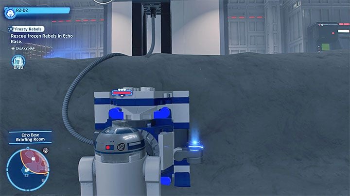 Destroy the surrounding objects and you will reveal a blue terminal - LEGO Skywalker Saga: Frosty Rebels - walkthrough - LEGO Skywalker Saga: Challenges - LEGO Skywalker Saga Guide
