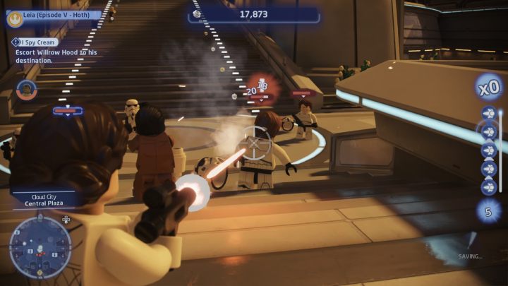 Follow him, defeating all enemies encountered on the way - LEGO Skywalker Saga: I Spy Cream - walkthrough - LEGO Skywalker Saga: Bespin - City in the Clouds - LEGO Skywalker Saga Guide