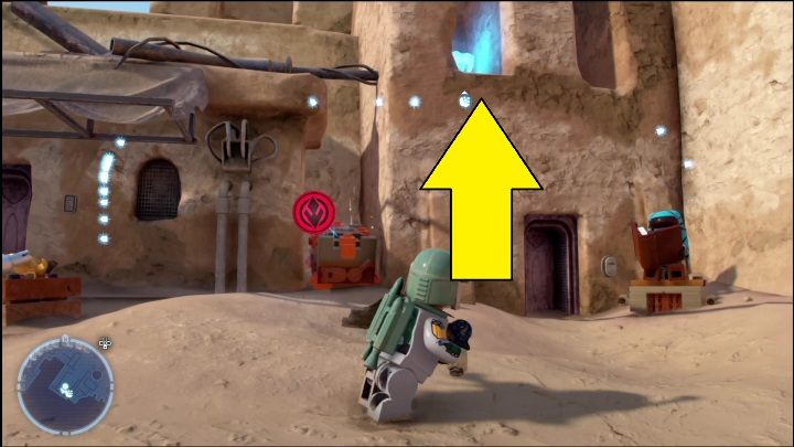 This brick is hidden in a window recess in a building located in the southern part of the region - LEGO Skywalker Saga: Mos Espa - list of all puzzles - LEGO Skywalker Saga: Tatooine - LEGO Skywalker Saga Guide