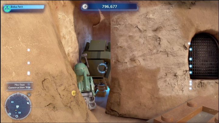 The brick is located between buildings - LEGO Skywalker Saga: Mos Espa - list of all puzzles - LEGO Skywalker Saga: Tatooine - LEGO Skywalker Saga Guide