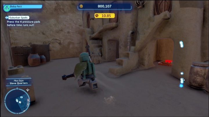 This brick is in the western part of the map, hidden in a small niche - LEGO Skywalker Saga: Mos Espa - list of all puzzles - LEGO Skywalker Saga: Tatooine - LEGO Skywalker Saga Guide