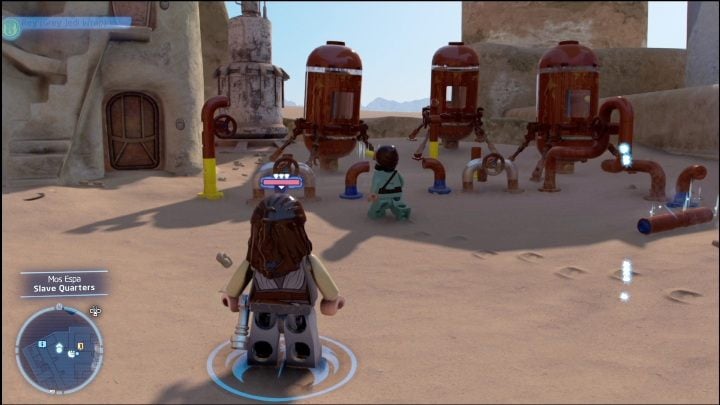 Your task is to destroy 5 water pumps - LEGO Skywalker Saga: Mos Espa - list of all puzzles - LEGO Skywalker Saga: Tatooine - LEGO Skywalker Saga Guide