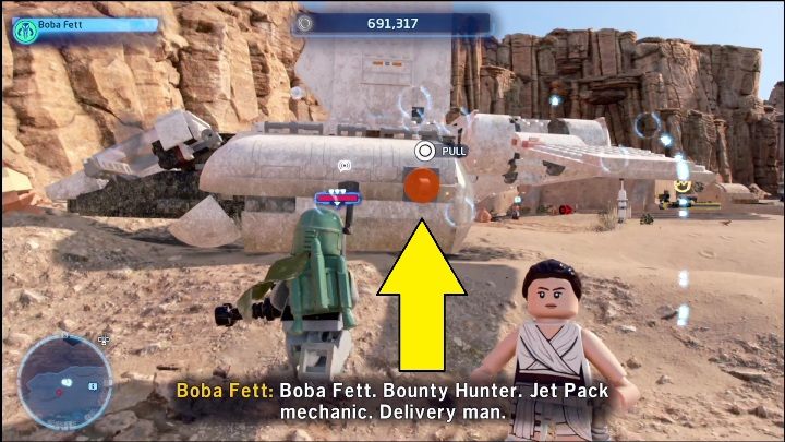 This brick can be found in the ship in the North-Western part of the location - LEGO Skywalker Saga: Jundland Wastes - list of all puzzles - LEGO Skywalker Saga: Tatooine - LEGO Skywalker Saga Guide